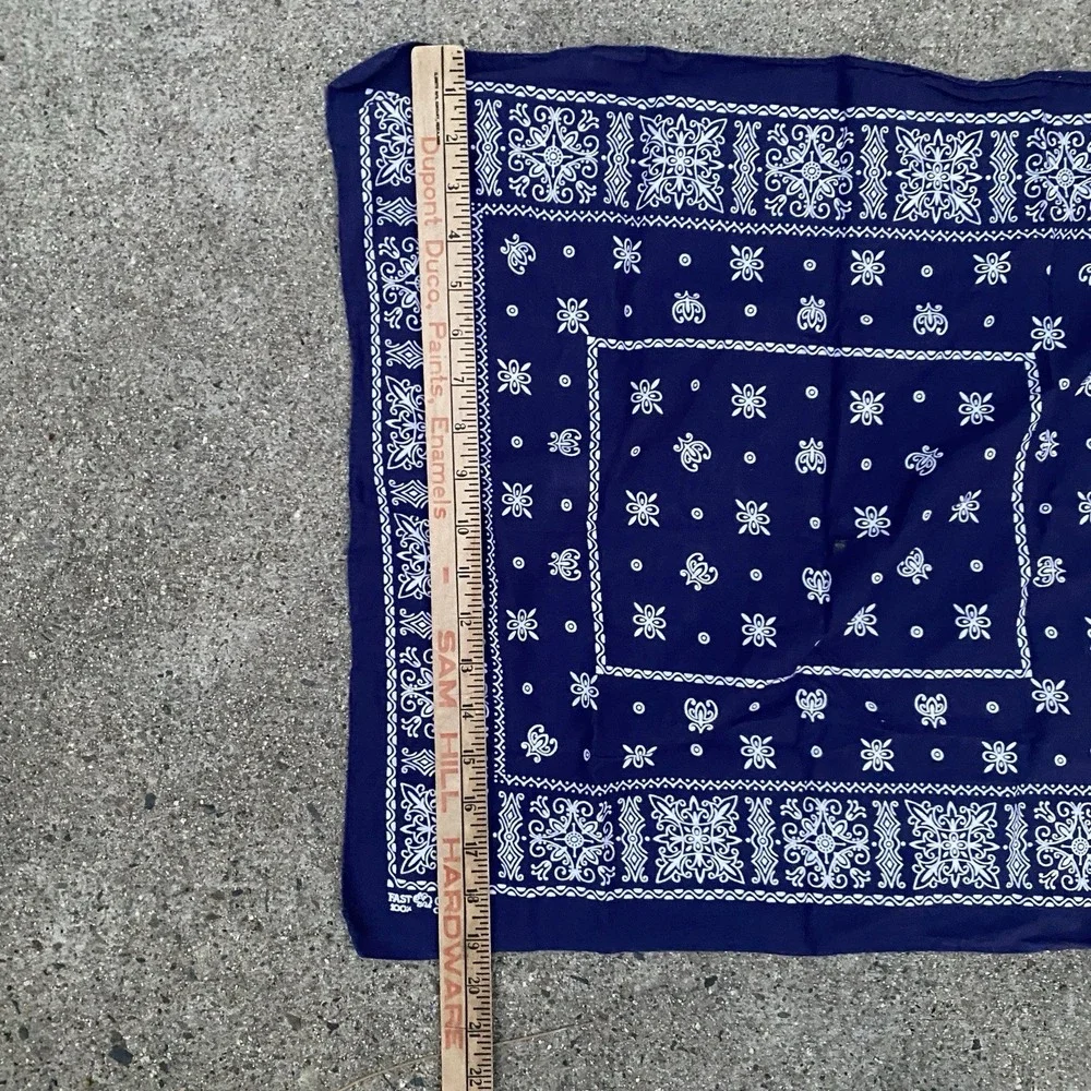 Vintage Fast Color Bandana Navy Blue Elephant Trunk Up Cotton 50s